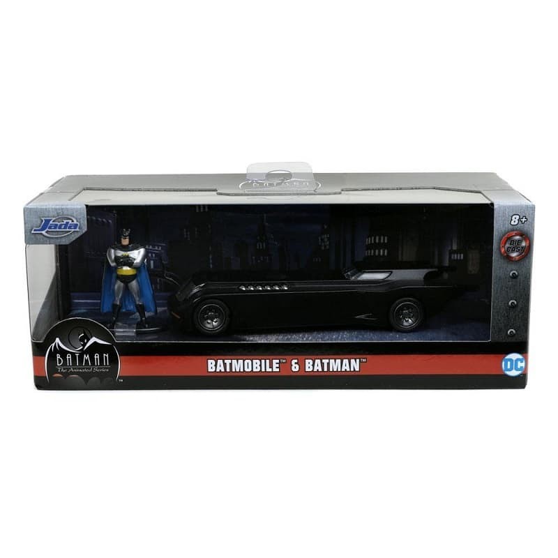 Batman The Animated Series Vehículo 1/32 Hollywood Rides Batmobile con Figura