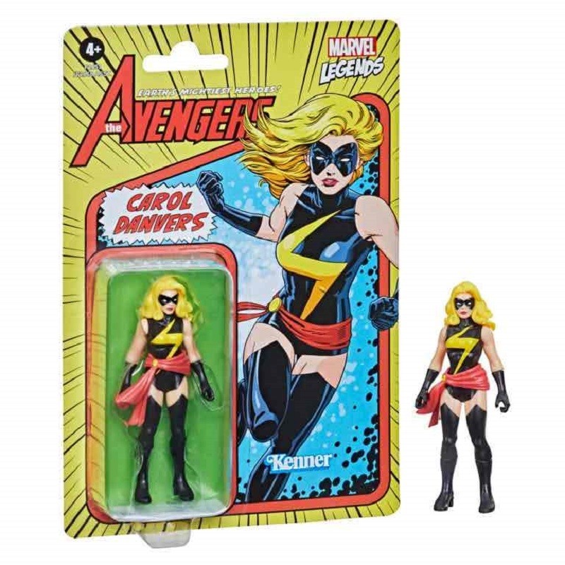 CAPITANA MARVEL CAROL DANVERS FIGURA 9.5 CM MARVEL LEGENDS RETRO