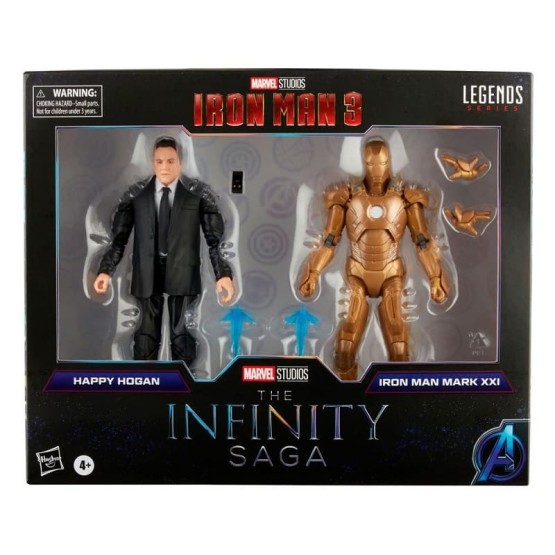 Figuras de Iron Man Mark XXI y Happy Hogan 15 cm The Infinity Saga Marvel Legends (F0191)