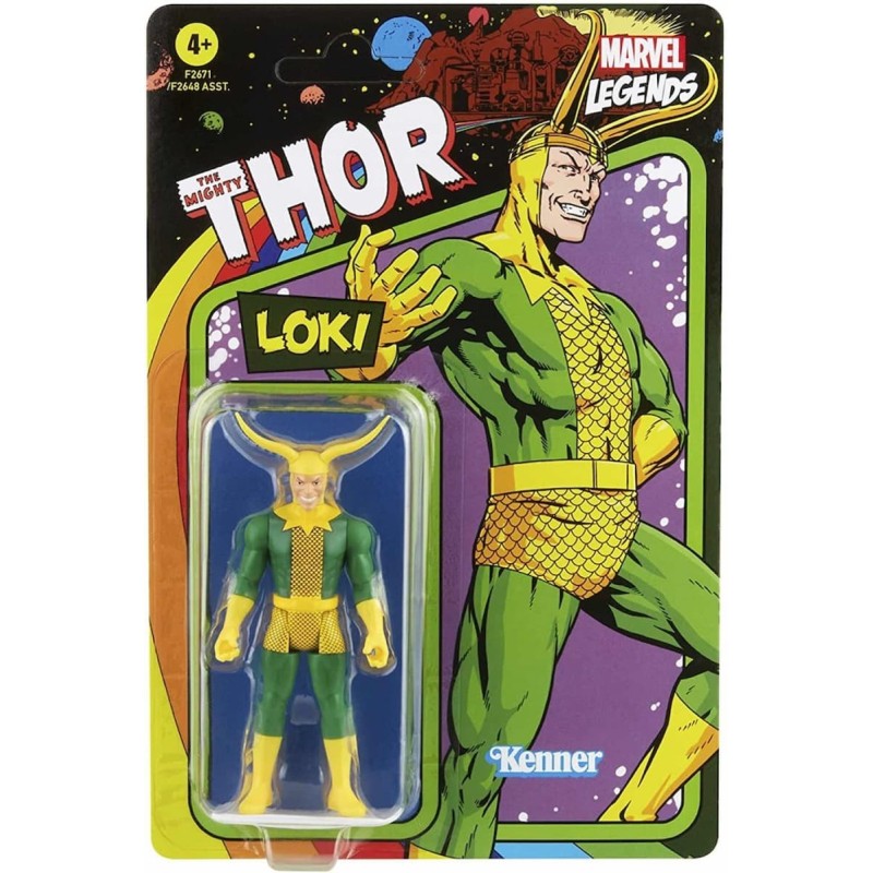 Figura Loki 9,5 cm Marvel Legends Retro (F2671)