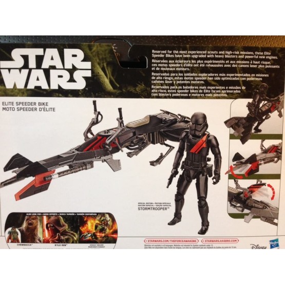 STAR WARS THE FORCE AWAKENS ELITE SPEEDER BIKE VEHICLE + FIGURA BLACK STORMTROOPER (B3718)