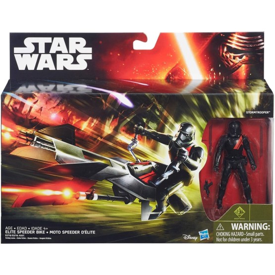 STAR WARS THE FORCE AWAKENS ELITE SPEEDER BIKE VEHICLE + FIGURA BLACK STORMTROOPER (B3718)