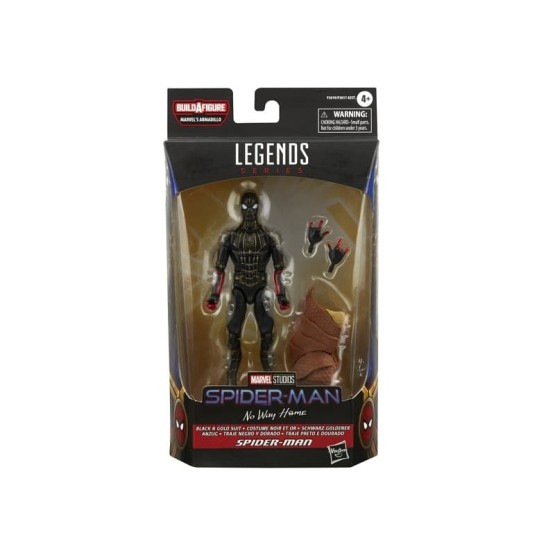 Sider-man (Traje negro y dorado) Marvel Legends No way home BAF Armadillo figura 15 cm  (F3019)