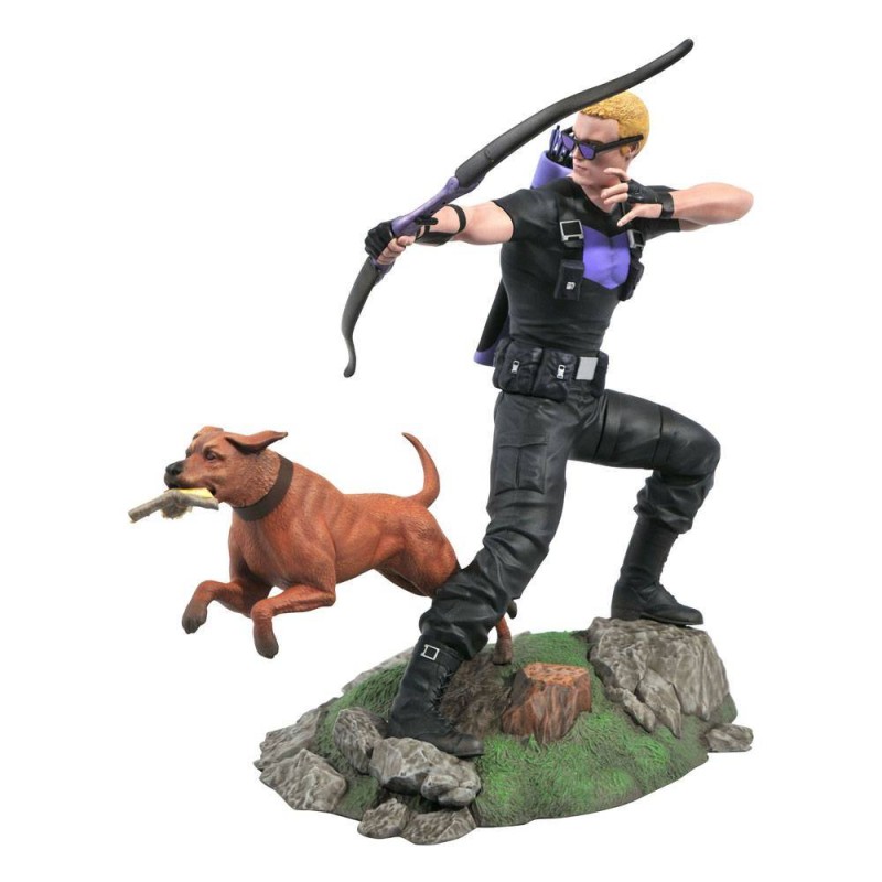 Hawkeye with Pizza Dog Marvel Comic Gallery Estatua 23 cm