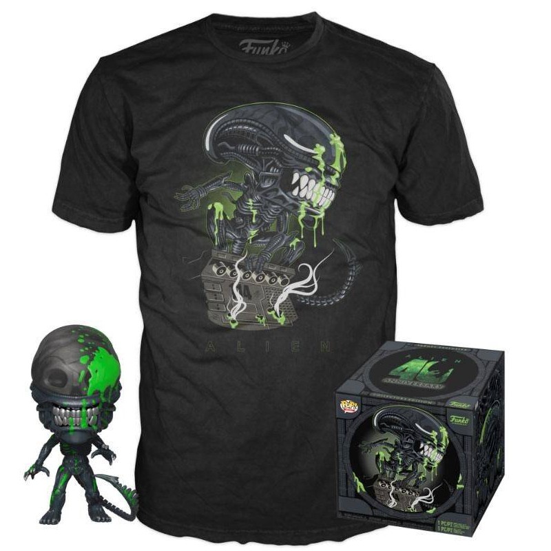 Funko POP! Tees. POP y Camiseta Alien Xenomorph 40 Aniversario  Talla M