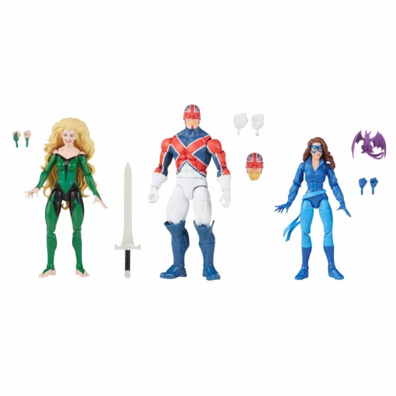 Shadowcat, Meggan y Captain Britain Marvel Legends Excalibur pack 3 figuras (F4736)