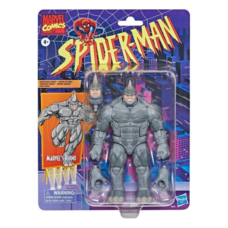 Rhino Spider-Man Marvel Legends retro (F3475) figura 15 cm