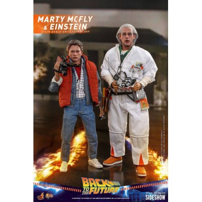 Marty Mcfly & Einstein exclusiva Hot toys Masterpiece figura escala 1:6 28 cm