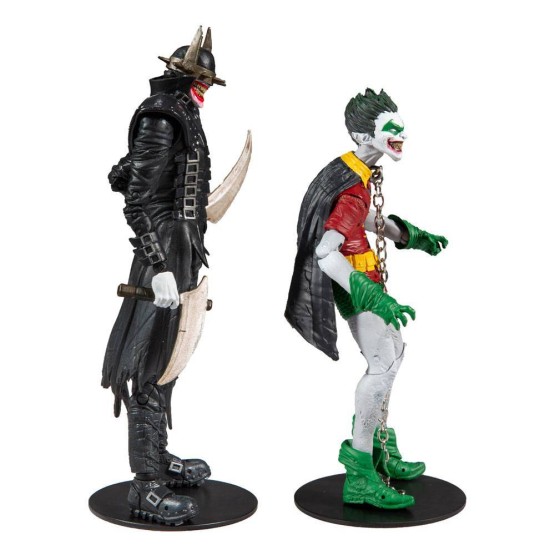 Batman que Ríe y Robins Tierra 22 Dc Multiverse McFarlane Pack 4 figuras 18  cm