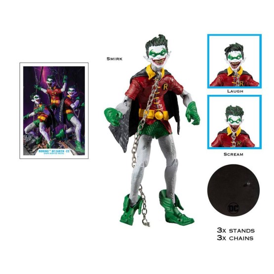 Batman que Ríe y Robins Tierra 22 Dc Multiverse McFarlane Pack 4 figuras 18 cm