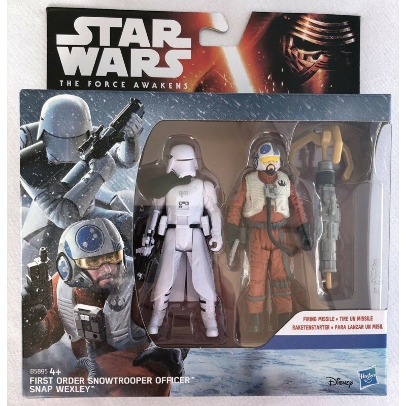 FIGURA STAR WARS THE FORCE AWAKENS FIRST ORDER SNOWTROPPER OFFICER & SNAP WEXLEY (B5895)