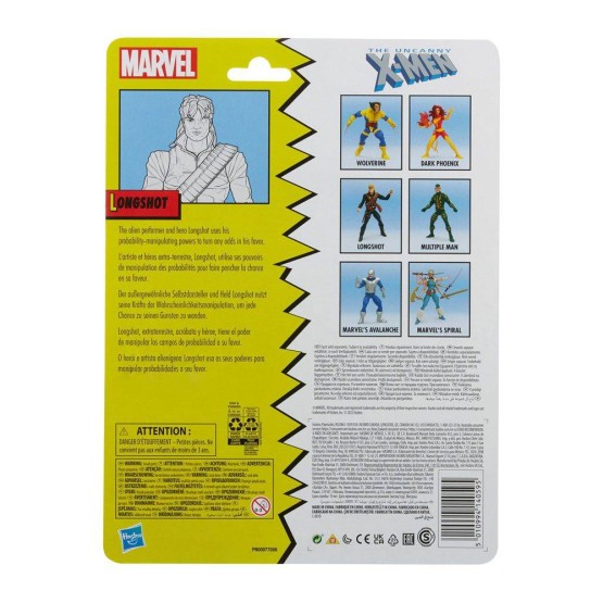 Longshot Marvel Legends retro X-Men figura 15 cm