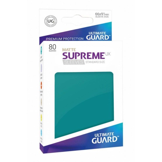 Fundas de Cartas Estándar  66 x 91 mm Gasolina Azul Mate (80)  Ultimate Guard Supreme UX