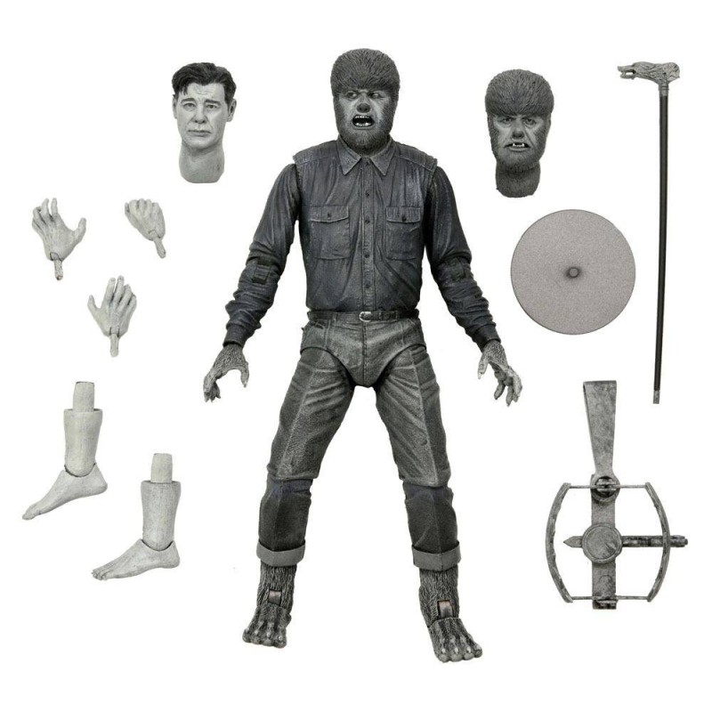 The Wolf Man (Black & White) Universal Monsters Ultimate Neca figura 18 cm