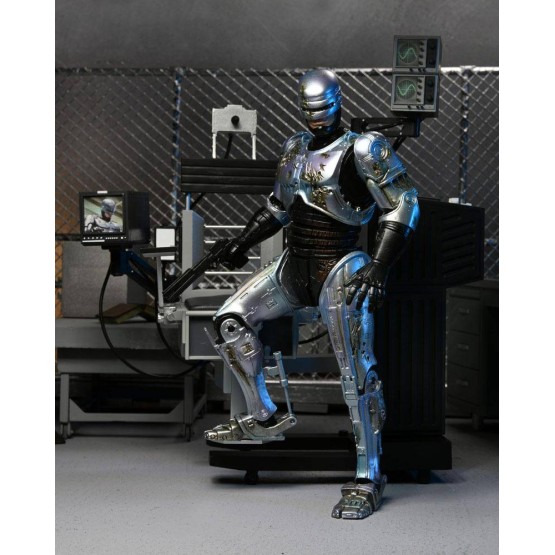 Damaged RoboCop with Chair Neca Ultimate figura 18 cm