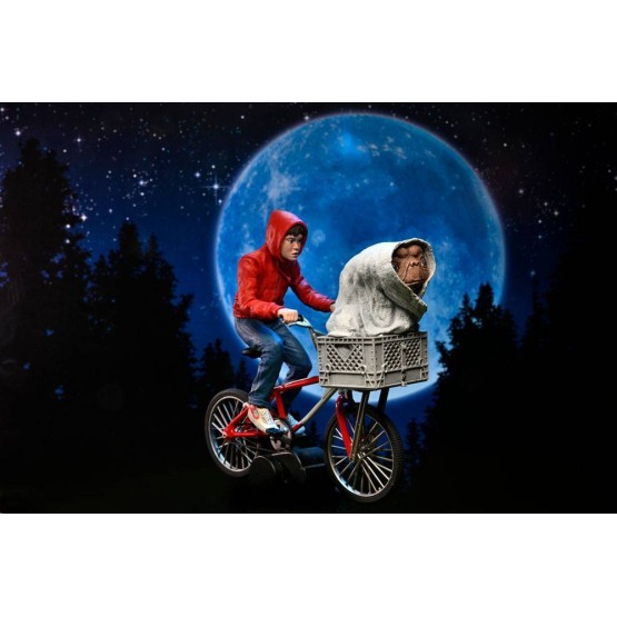 Elliott & E.T. on bicycle 40 aniversario E.T. El Extraterrestre Neca figura 13 cm