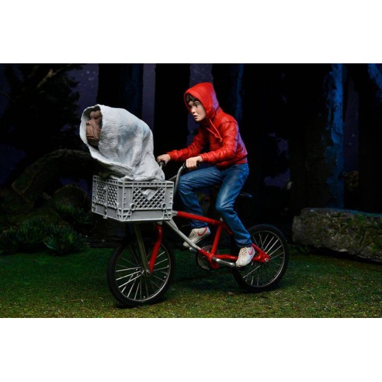 Elliott & E.T. on bicycle 40 aniversario E.T. El Extraterrestre Neca figura 13 cm