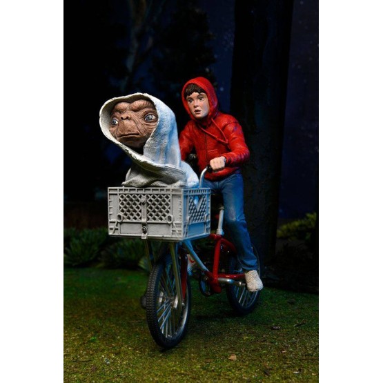 Elliott & E.T. on bicycle 40 aniversario E.T. El Extraterrestre Neca figura 13 cm
