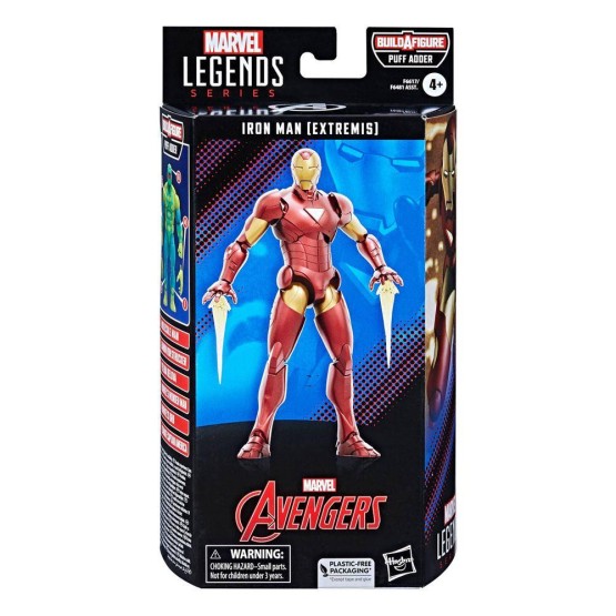 Iron Man (Extremis) Marvel Legends BAF Puff Adder figura 15 cm