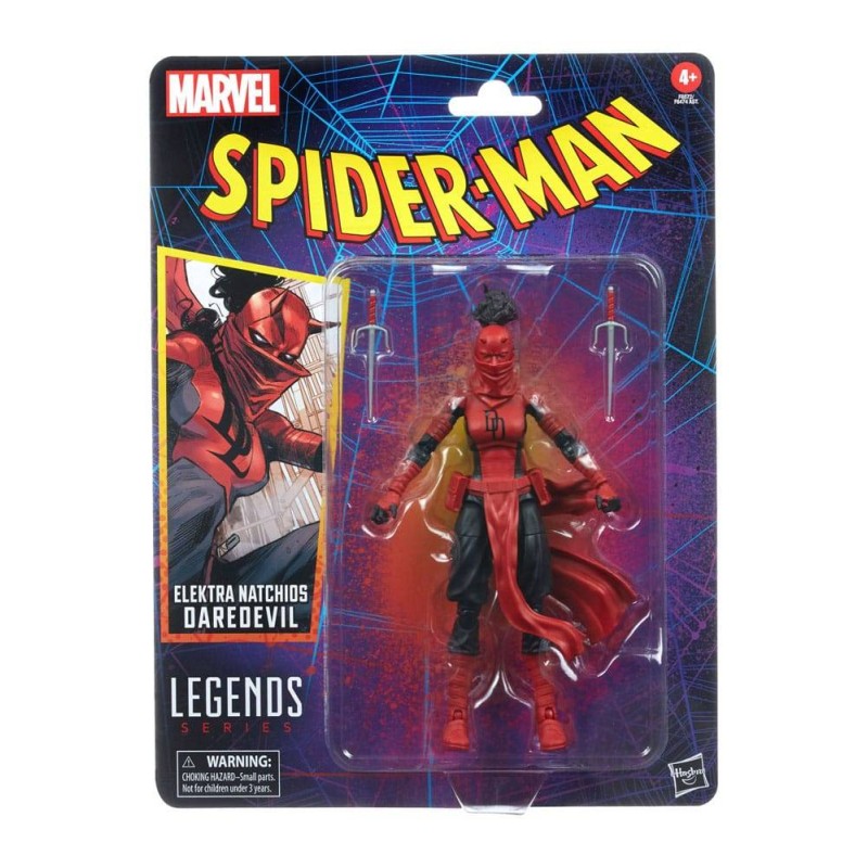 Elektra Natchios Daredevil Spider-Man Marvel Legends Retro figura 15 cm