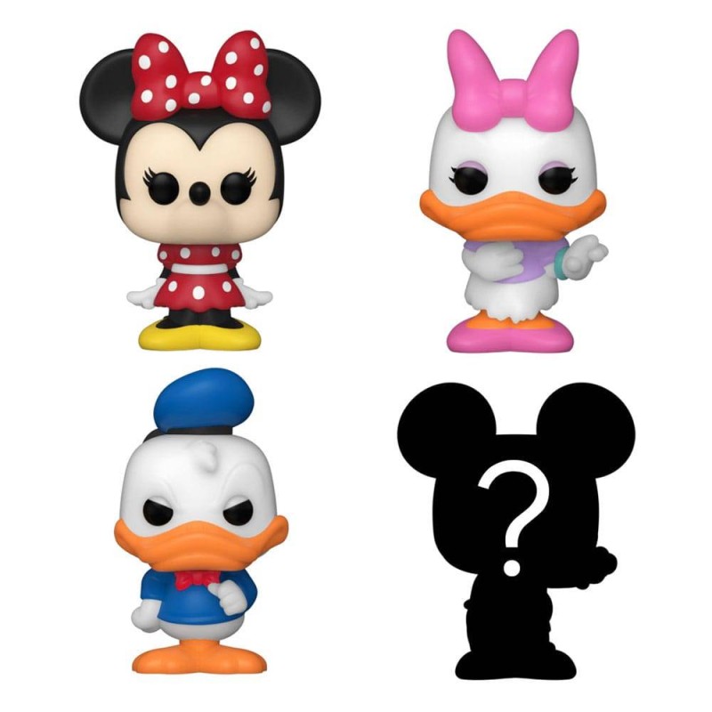 Bitty POP Disney: Minnie Mouse, Daisy Duck, Donald Duc y Mystery Pack 4 figuras POP