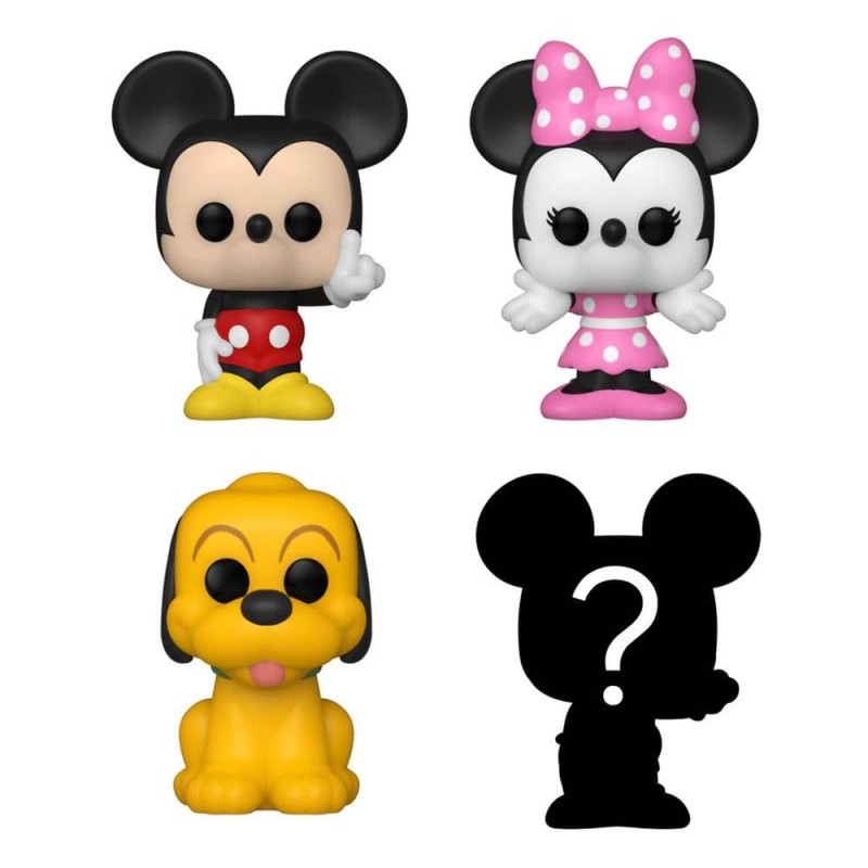 Bitty POP Disney: Mickey Mouse, Minnie Mouse, Pluto y Mystery Pack 4 figuras POP