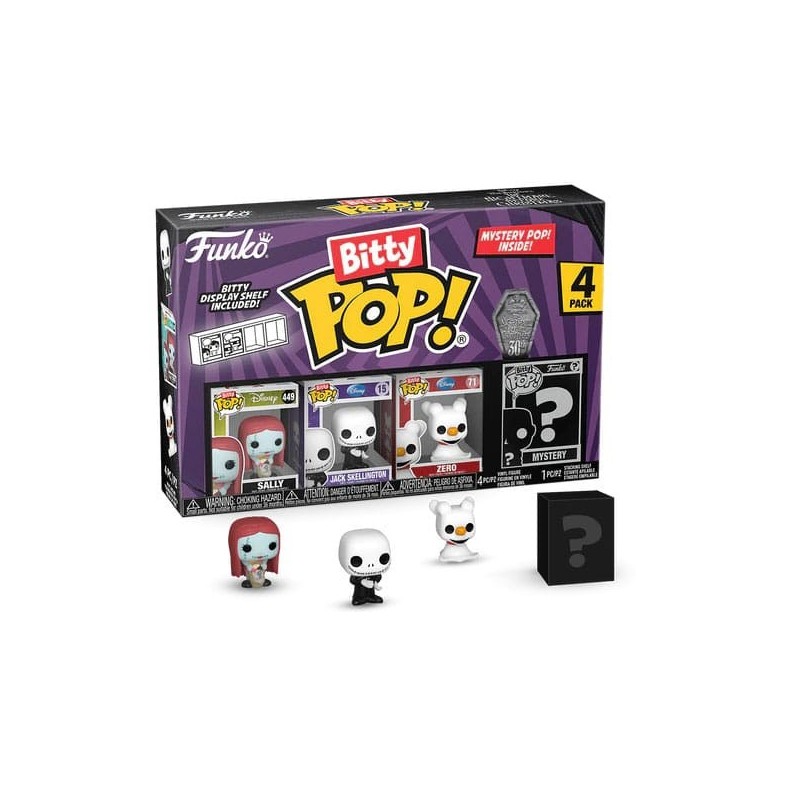 Bitty POP Disney: Sally, Jack Skellington y Zero Pack 4 figuras POP