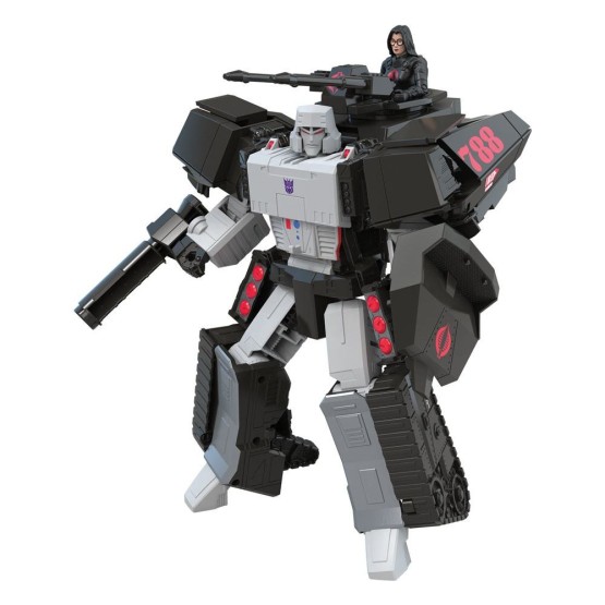 Transformers x G.I. Joe Mash-Up Megatron H.I.S.S. Tank con Cobra Baroness figura 27 cm