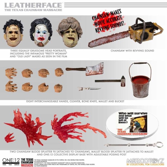 Leatherface The Texas Chainsaw Massacre ONE:12 figura escala 1/12 17 cm