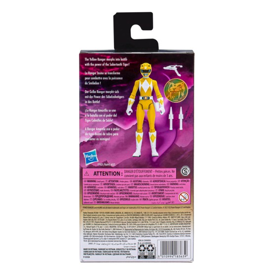 Yellow Ranger Migthy Morphin Power Rangers figura 15 cm