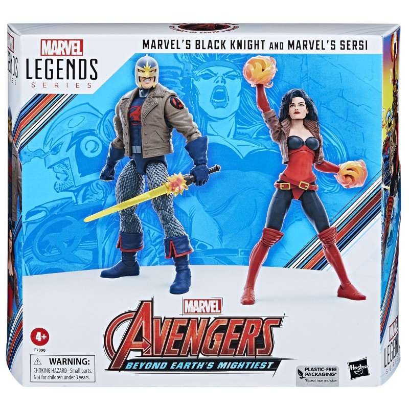 Black Knight and Sersi Marvel legends Avengers: Beyond Earths Mightiest pack 2 figuras