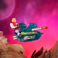 Prince Adam Sky Sled Master of the Universe Origins figura 15 cm y vehículo