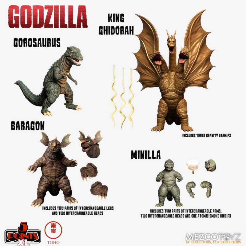 Godzilla 1968 5 Points  XL deluxe box 2  pack 4 figuras  12 cm