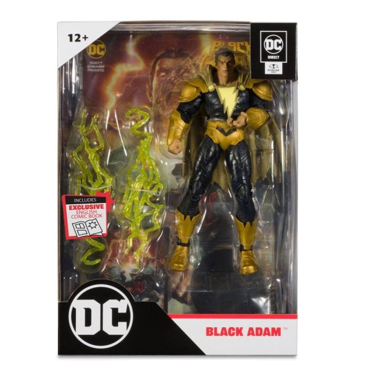 Black Adam DC Direct Page Punchers cómic y figura 18 cm