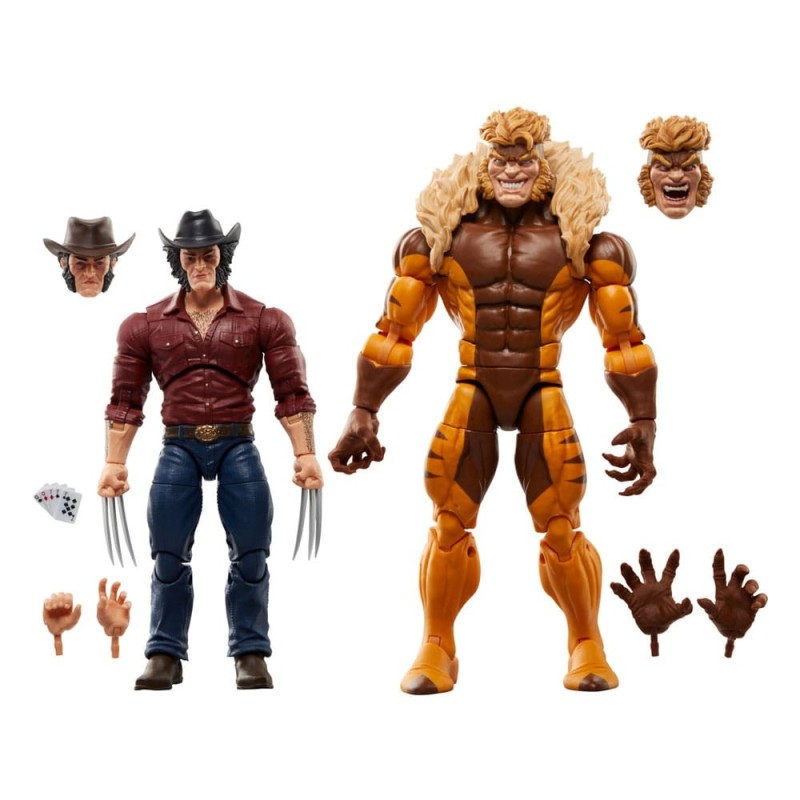 Wolverine & Sabretooth Marvel Legends pack 2 figuras 15 cm