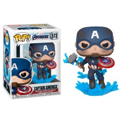 Funko Pop! 573 Captain America with Broken Shield & Mjolnir (Avengers: Endgame)