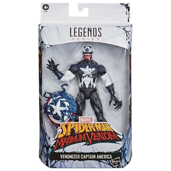 Venomized Captain America Marvel Legends Spider-Man Maximum Venom figura 15 cm