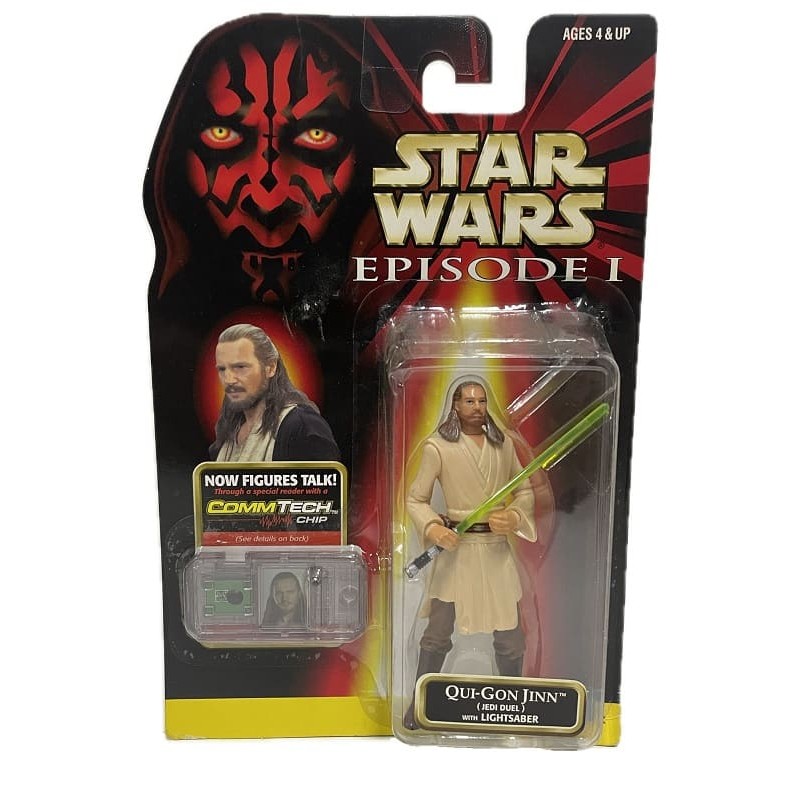 Qui-Gon Jinn (Jedi Duel) CommTech chip Episode I Collection figura 9,5 cm