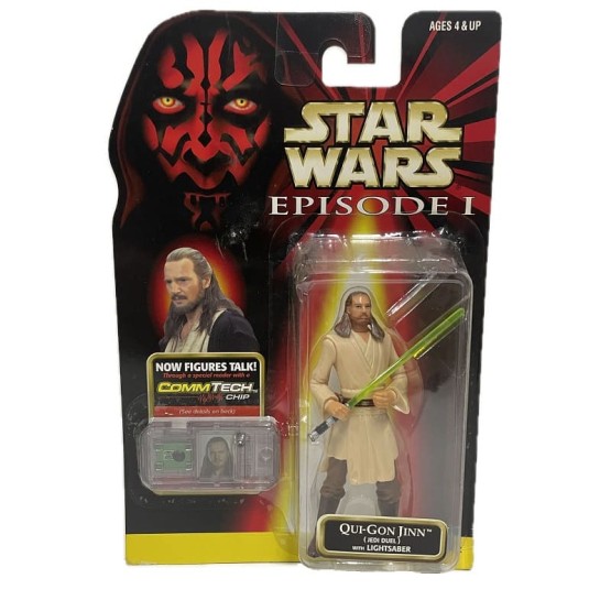 Qui-Gon Jinn (Jedi Duel) CommTech chip Episode I Collection figura 9,5 cm
