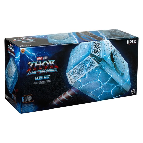 Thor: Love and Thunder Marvel Legends 1/1 Martillo electrónico premium Mjolnir de Mighty Thor 49 cm