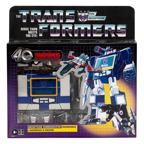 Decepticon Communicator Soundwave with Laserbeak & Ravage The transformers Tero G1 figura18 cm