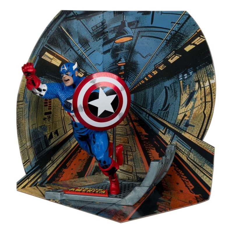 Figura Captain America & Cómic escala 1/10 McFarlane (Based on Captain America 100)