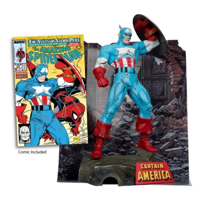 Figura Captain America & Cómic escala 1/6 McFarlane (Inspirada en The Amazing Spider-Man 323))