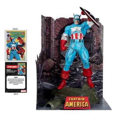Figura Captain America & Cómic escala 1/6 McFarlane (Inspirada en The Amazing Spider-Man 323))