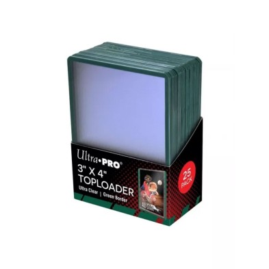 Fundas Standard Toploader Green Border (25 unidades) Ultra Pro.