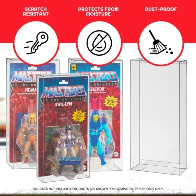 Pack 10 Protectores Acrílicos para Figuras Masters del Universo Origins - Evoretro APET