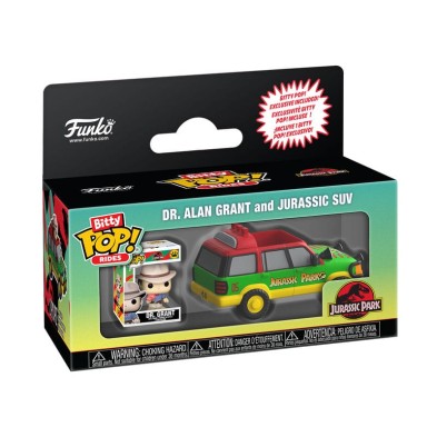 Dr. Alan Grant and Jurassic Suv Bitty POP! rides
