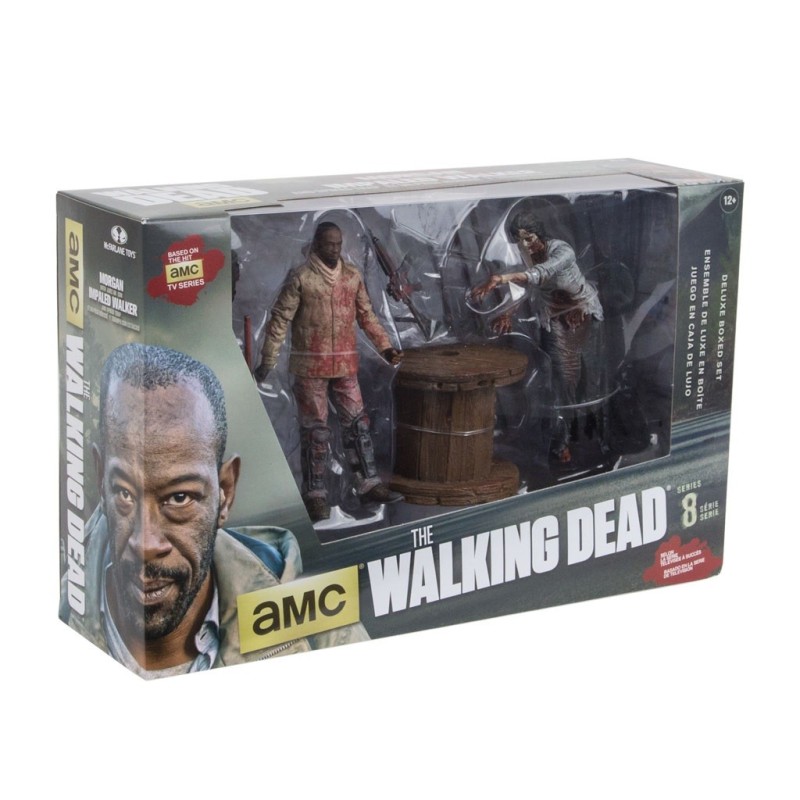 Caja Deluxe figuras Morgan, caminante y trampa de estacas The Walking Dead