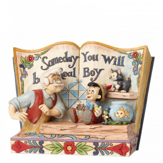 Figura Pinocho, Geppetto y Figaro "Someday You Will Be a Real Boy" (Storybook Pinocchio)